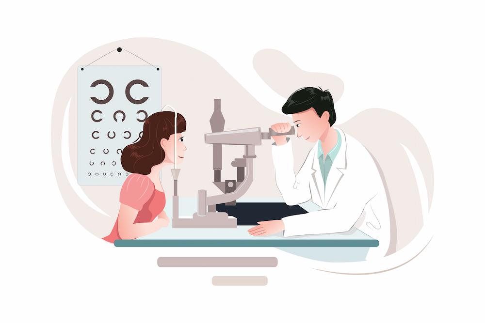 Optometrist Carmel services from Amy Walden and Associates provide quality care image shows doctor and patient at appointment